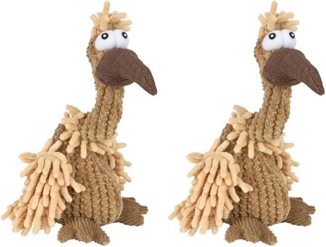 TRIXIE Geier Gustav Hundespielzeug, 24 cm (Packung mit 2), Braun 24 cm (Packung mit 2)