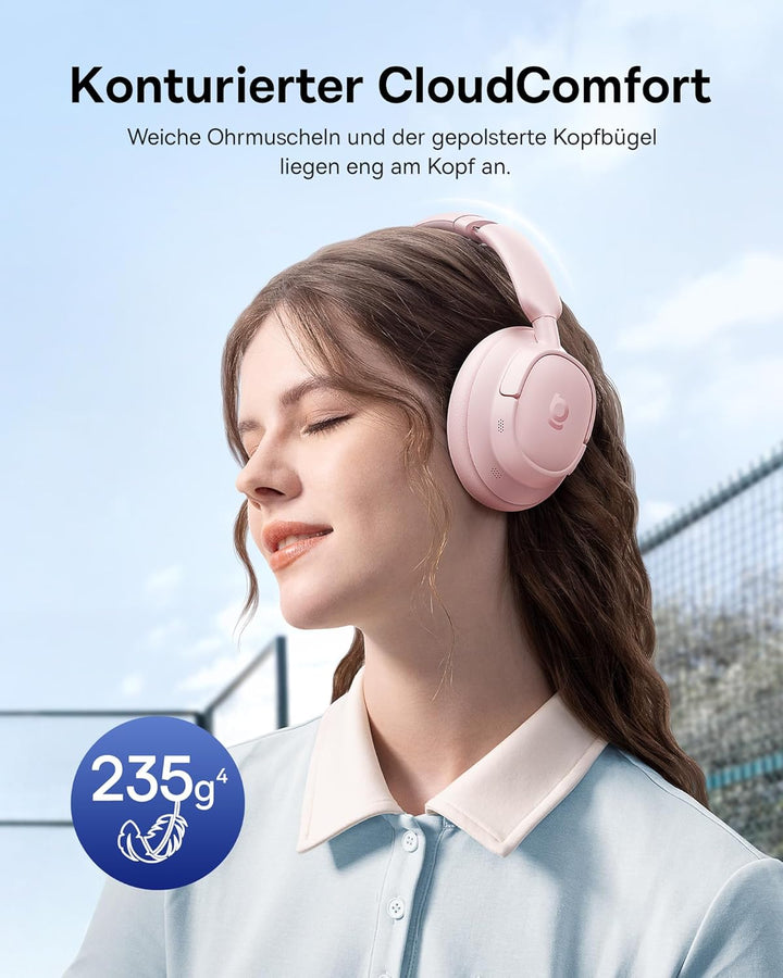 Baseus EH10 NC Bluetooth Kopfhörer mit -45dB Hybrid Active Geräuschisolierung, Over-Ear Kopfhörer mi