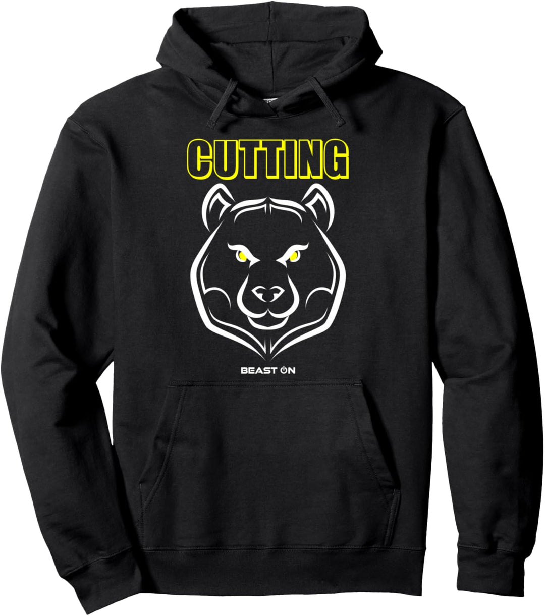 Bär Kopf Bodybuilding Gym Fitness Training Cutting Gelb Pullover Hoodie