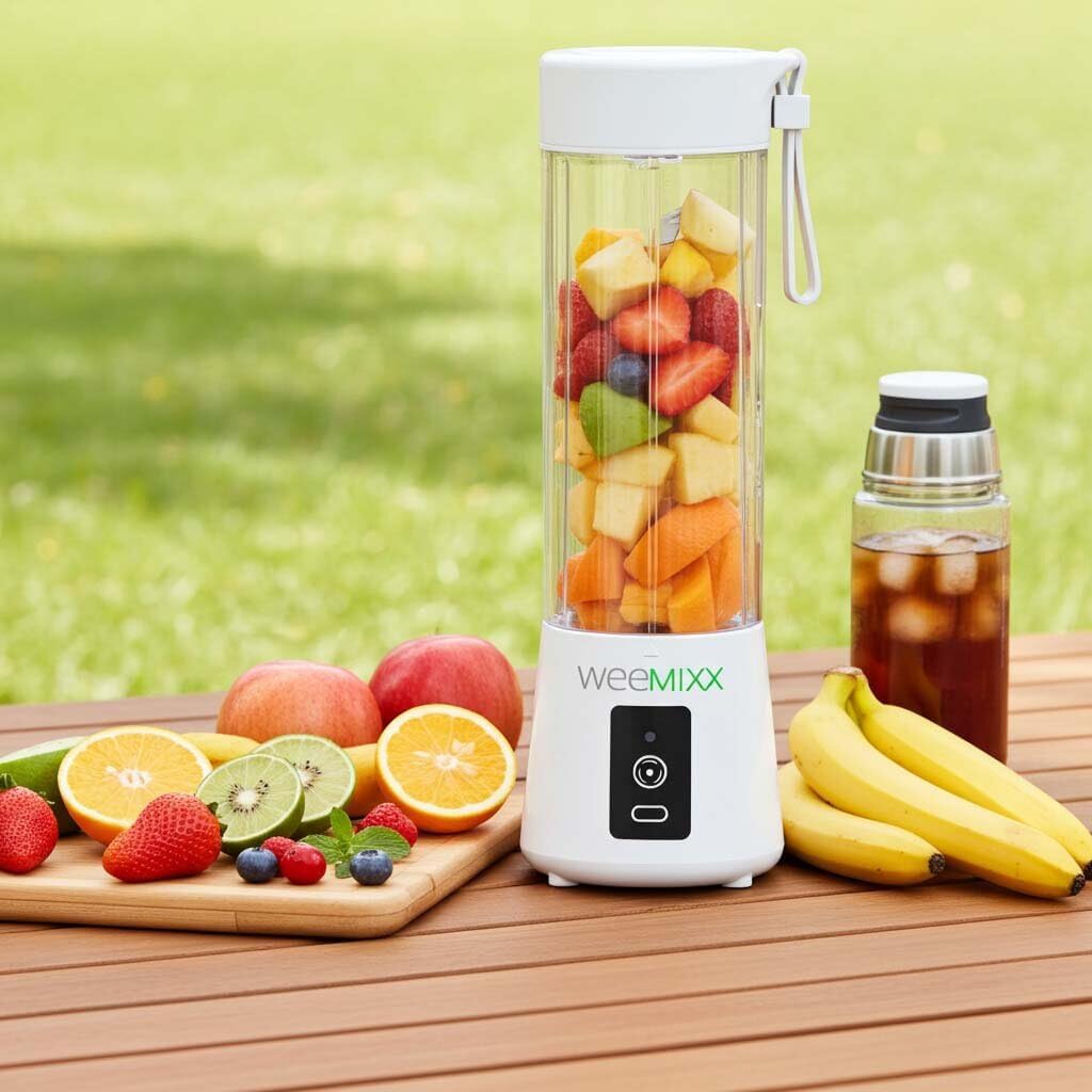 Tragbarer Smoothie Mixer, Mini Standmixer, Elektrisch ohne Kabel, USB-C, 600ml
