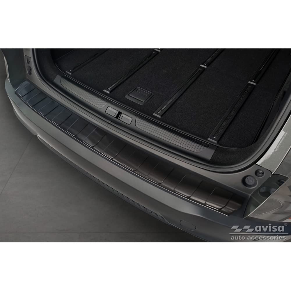 Avisa Schwarz Edelstahl Heckstossstangenschutz kompatibel mit Citroën C5 X 2021- 'Ribs'