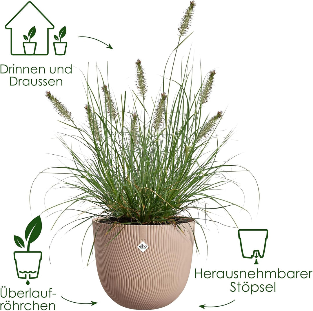 elho Sereh Rund 40 - Blumentopf für Innen und Aussen - 100% recyceltes Plastik - Ø 39.0 x H 33.3 cm