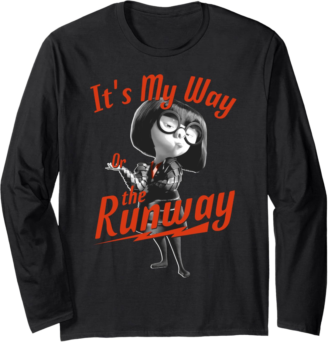 Disney Pixar Incredibles 2 Edna Mode My Way Or The Runway Langarmshirt
