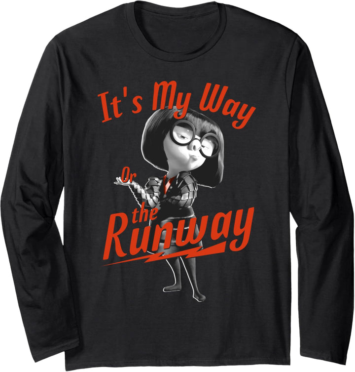 Disney Pixar Incredibles 2 Edna Mode My Way Or The Runway Langarmshirt