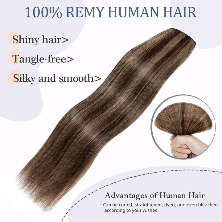 Clip in Extensions Echthaar DICK Haarteile Echthaar 1Pc 5 Clips Extensions Echthaar Clip in Weich Na
