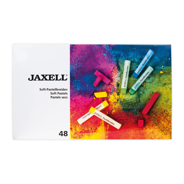 Honsell 47652 - Jaxell Pastellkreide, eckige Form, 48er Set, für flächiges und präzises Arbeiten, sa