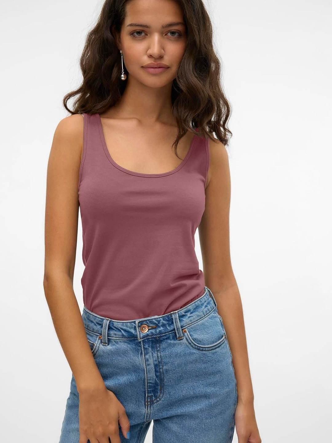 VERO MODA Damen VMMAXI My Soft Long Tank TOP GA 4 10265024 XS Gelb/Rosa/Grün (1x Chai Tea/ 1x Rose B