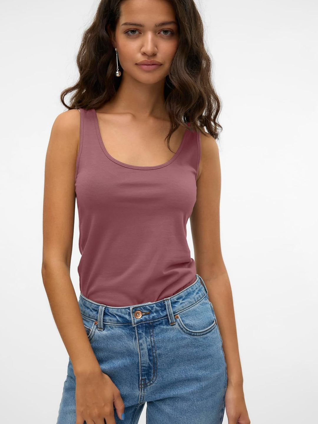 VERO MODA Damen VMMAXI My Soft Long Tank TOP GA S 3er Pack (Mesa Rose, White Alyssum, Chateau Gray),