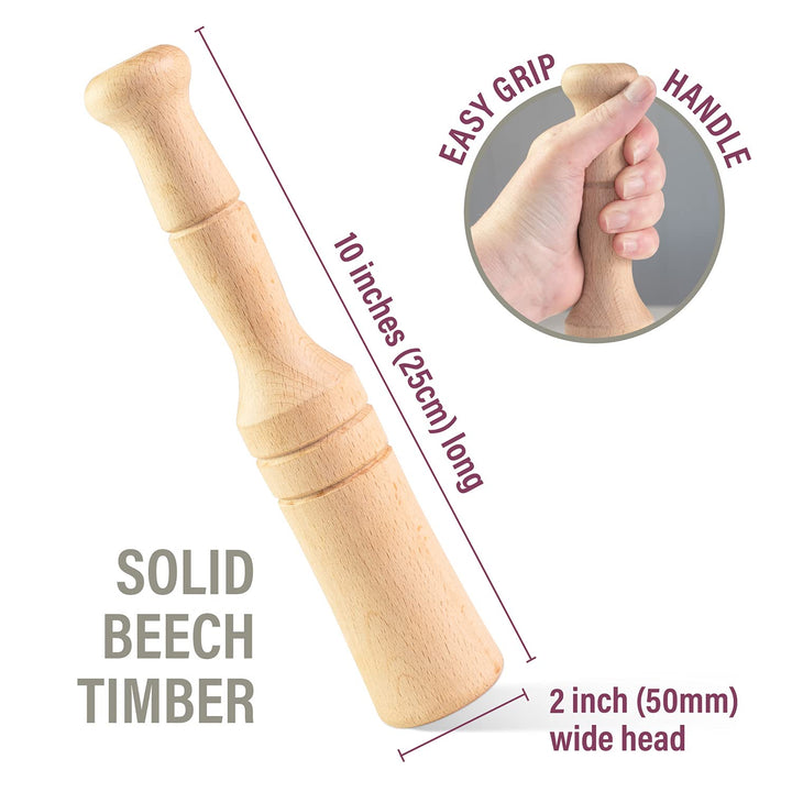 Sauerkraut Pounder - Massiver Holztamper für Sauerkraut Kimchi und Fleisch Zartmacher