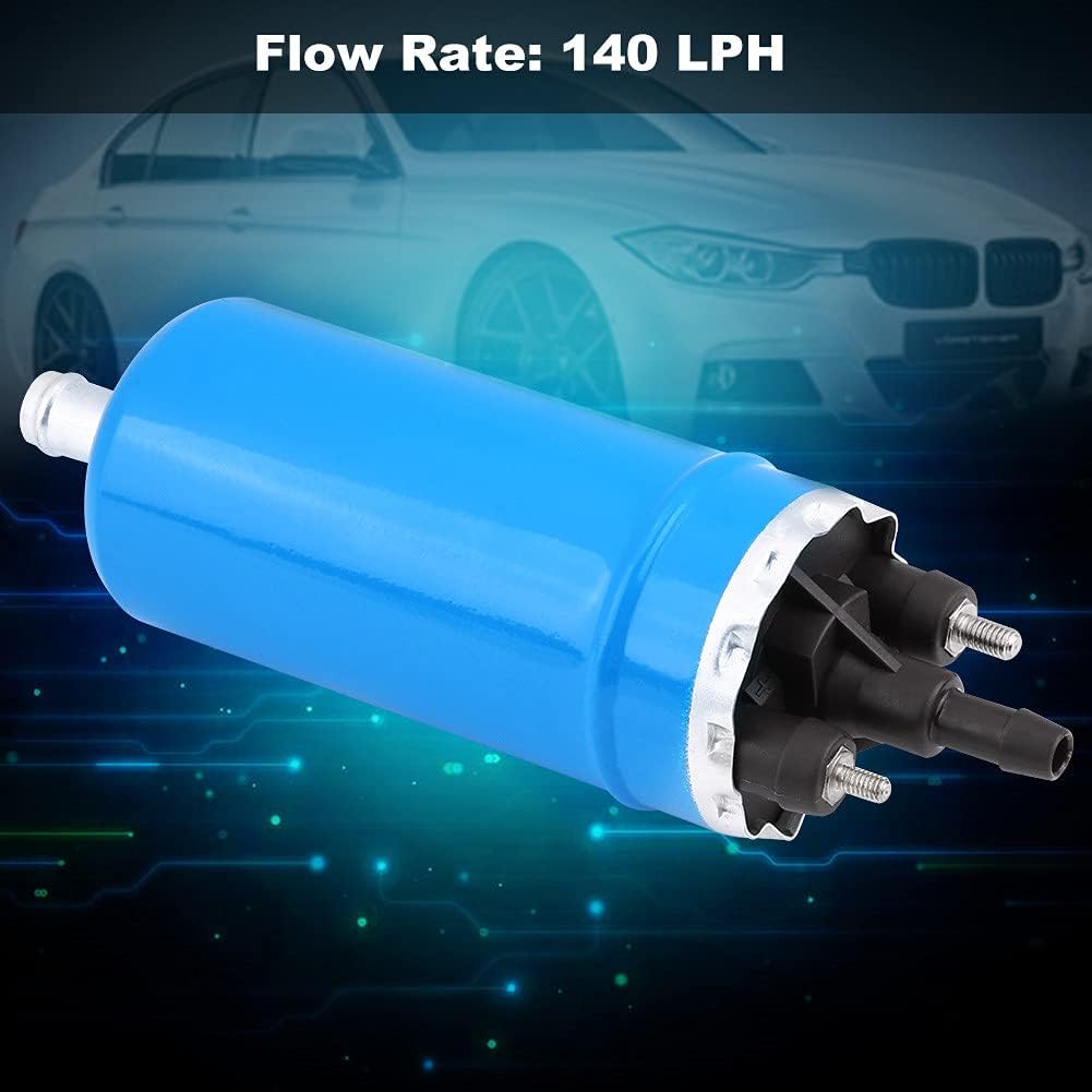 Terisass Elektrische Kraftstoffpumpe 12V 140LPH 3Bar Elektrische Inline-Hochdruckkraftstoffpumpe mit