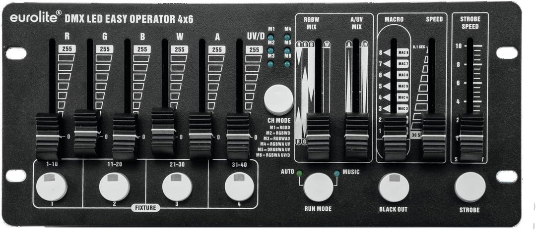 Eurolite DMX LED EASY Operator 4x6 | Kompakter DMX-Controller für 4 LED-Scheinwerfer mit jeweils max