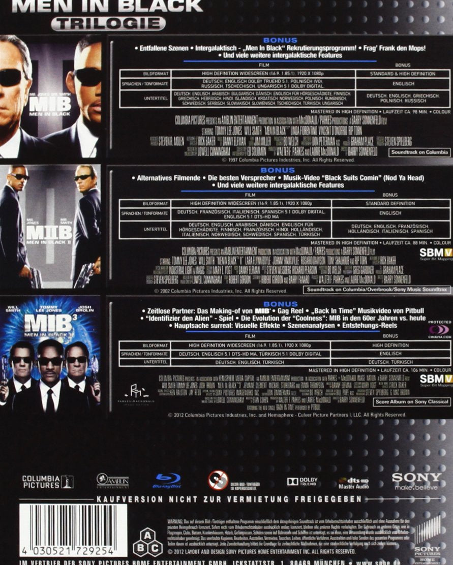 Men in Black 1-3 - Box [Blu-ray], Blu-ray