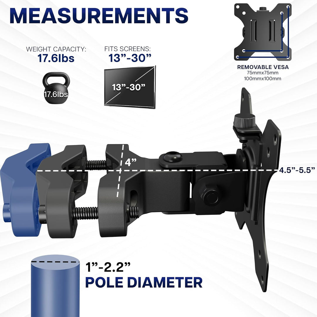 VIVO Mount-POLE01 Universal-Halterung aus Stahl mit abnehmbarer 75 mm und 100 mm VESA-Platte, passen