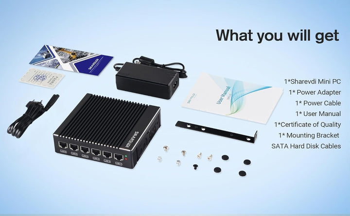 Micro-Firewall Device: Intel J3700 quad-core fanless mini-PC with 4 ports, Intel 2.5 GbE i226 Gigabi