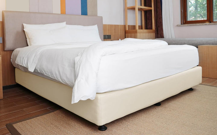 Boxspring-Bezug, Queen-Size-Grösse, Jersey-Strick und dehnbar, 4 Seiten, Bettrock für Hotel und Zuha