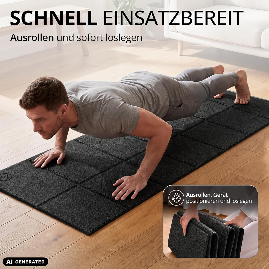 bemaxx Bodenschutzmatte Fitness PVC - für Fitnessgeräte Sportgeräte Laufbandmatte rutschfest, Unterl