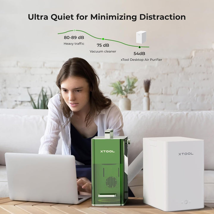 xTool F1 Desktop Luftreiniger, Rauchabsauger mit 3 Schicht Filterung, Hepa Portable Air Purifier nur