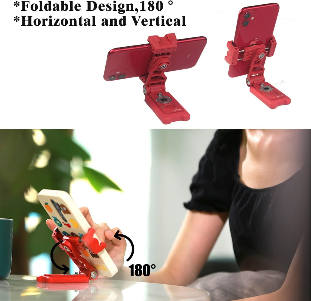 IFOOTAGE Handlicher Stativ-Adapter,Silicagel-Telefonclip mit Kaltschuhkopf für LED-Blitz,Monitor,Mik