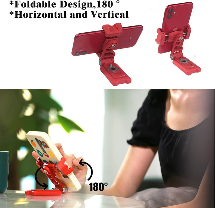 IFOOTAGE Handlicher Stativ-Adapter,Silicagel-Telefonclip mit Kaltschuhkopf für LED-Blitz,Monitor,Mik