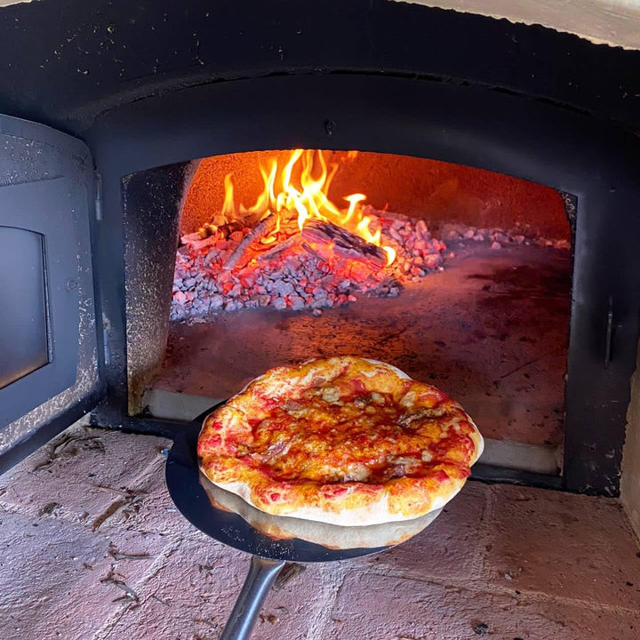 Komplettes Set mit 5 Pizzaschaufeln, zum Backen von Pizzen Ø 33 cm, Edelstahlschieber für 70/80 cm T