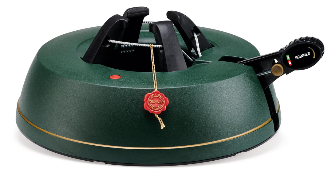 KRINNER Weihnachtsbaum Christbaumständer Comfort S Grün 34cm inkl. Fusspedal- und Einseiltechnik für