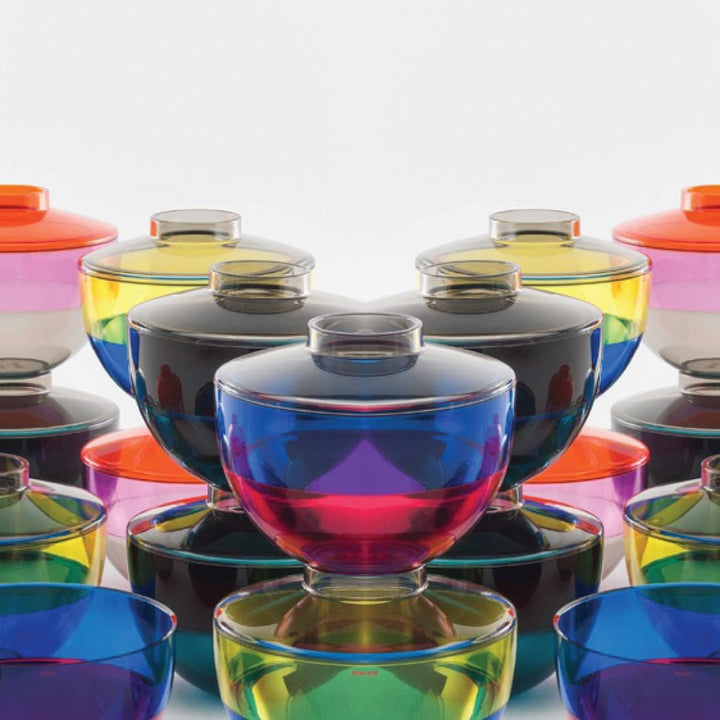 Kartell Shibuya Vase, Plastik, grau/gelb/blau, 27 x 22 cm Fumè/ Giallo/ Blu, Fumè/ Giallo/ Blu