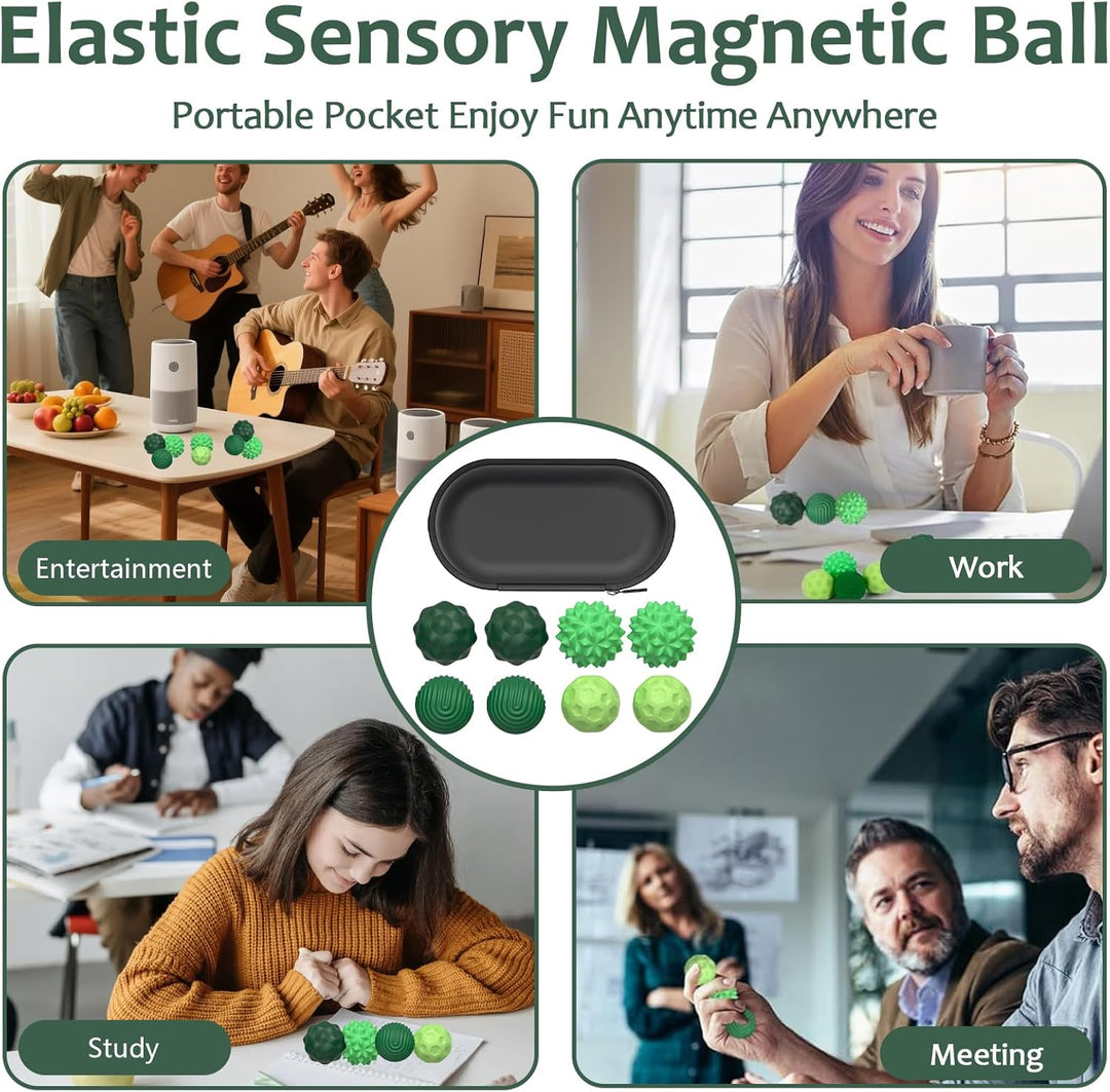 8 Stück Magnetische Fidget Toy, Magnetische Sensorik Bälle als Sensory Toys, Stress Bälle Mit Siliko
