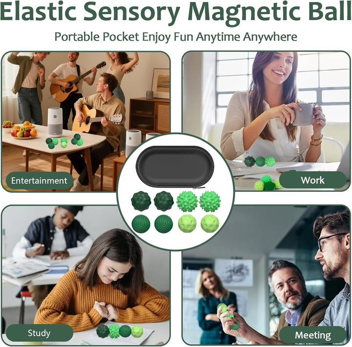 8 Stück Magnetische Fidget Toy, Magnetische Sensorik Bälle als Sensory Toys, Stress Bälle Mit Siliko