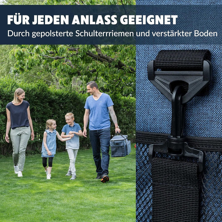 Obics Kühltasche klein 20L & Gross 30L, Kühlbox faltbar mit Flaschenöffner Lunchtasche Herren - lang