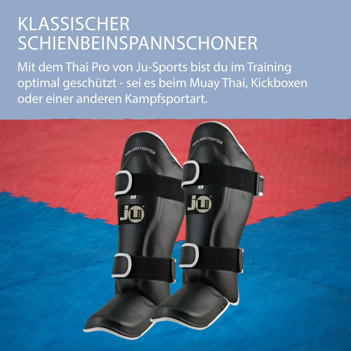 Ju-Sports Schienbein-Spannschutz, PU I Vorgebogener Schienbeinschoner Spannschutz I Gut für Kampfspo