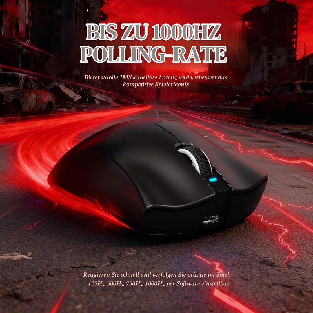 MAMBASNAKE x Attack Shark V3PRO Kabellose Gaming-Maus mit Magnetischer Ladestation, PAW3311-Sensor,