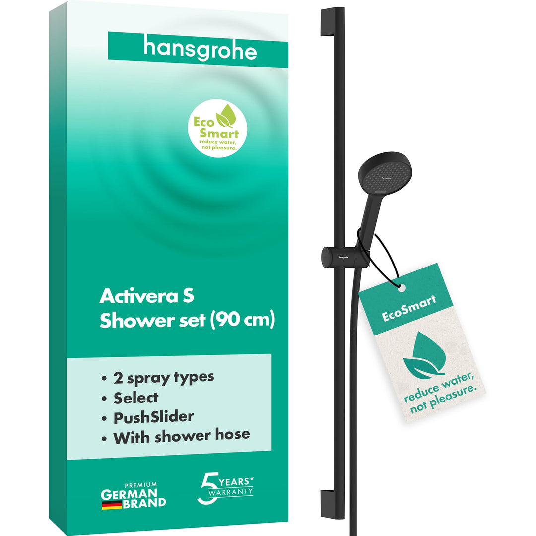 hansgrohe Activera Select S - Duschset mit Duschkopf wassersparend (EcoSmart, 2 Strahlarten), Duschs