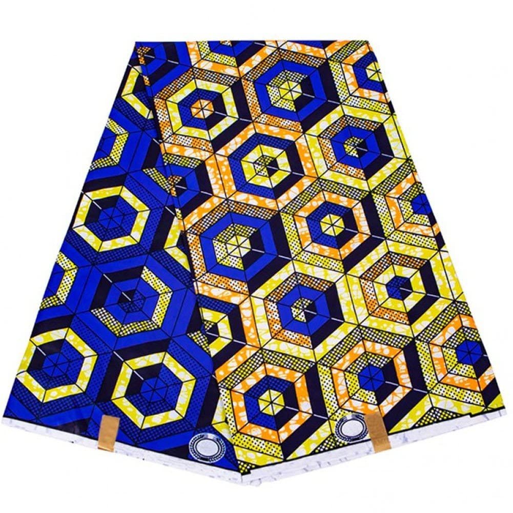 Fituenly Afrikanischer Stoff Afrikanischer Ankara-wachsdruckstoff Geometrisches Muster Polyesterstof