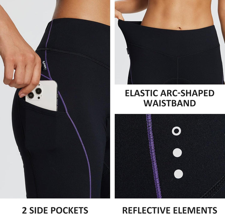 BALEAF Damen Reithose Radhose Winter Reitleggings Kniebesatz Fahrradhose wasserabwiesend Thermoleggi