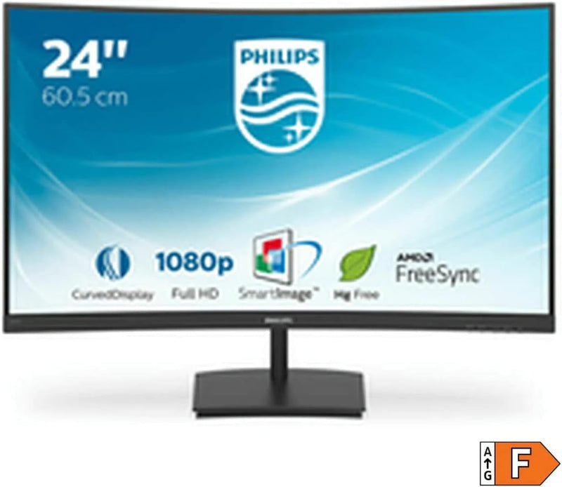 Philips 241E1SC - 24 Zoll FHD Curved Monitor, FreeSync (1920x1080, 75 Hz, VGA, HDMI) schwarz keine L