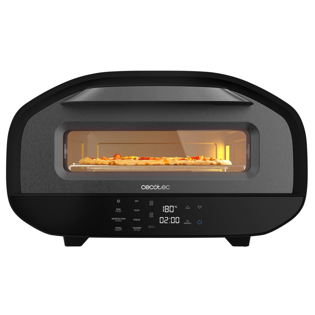 Cecotec Elektrischer Pizzaofen mit Sichtfenster Pizza&Co Tifosi. 1700W, 12 Liter Kapazität, digitale