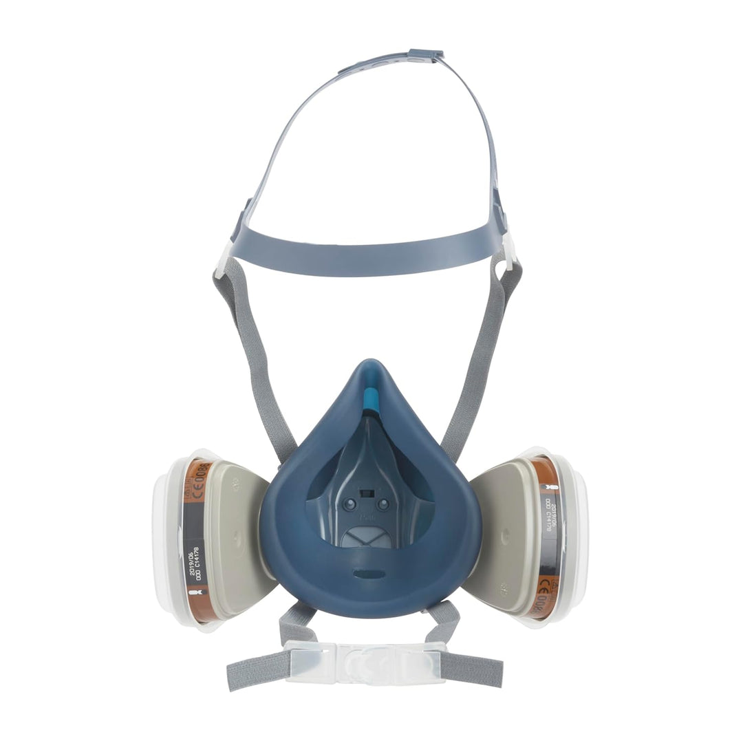 3M Gase-&amp; Dämpfe-Maskenset mit 1 Stück 7503 Halbmaske (Grösse L), 2 Stück 6055 A2 Gasfilter, 4 Stück