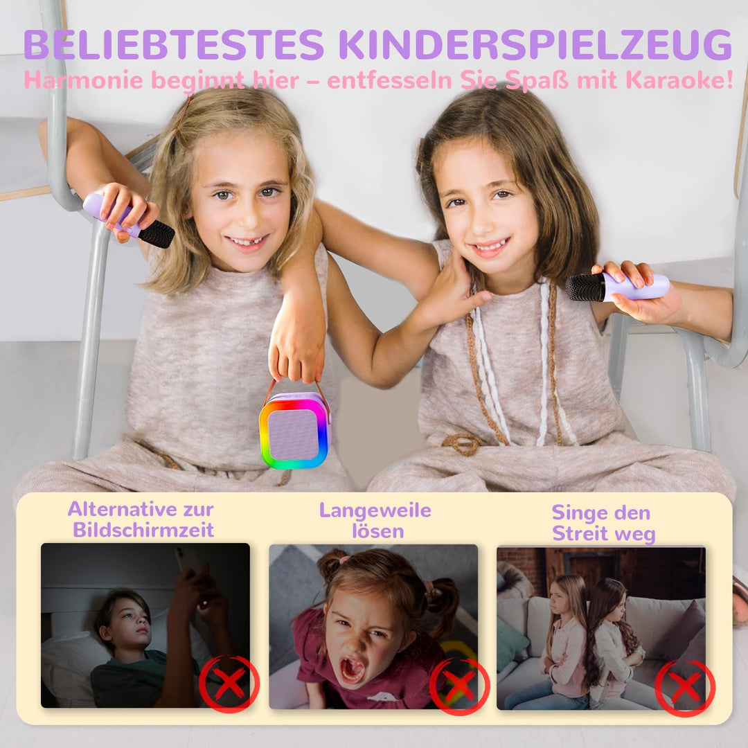 Kinder Karaoke Maschine mit Karaoke mikrofon Kinder: Wowstar Kinder Karaoke mit Mikrofon - Mini Kara