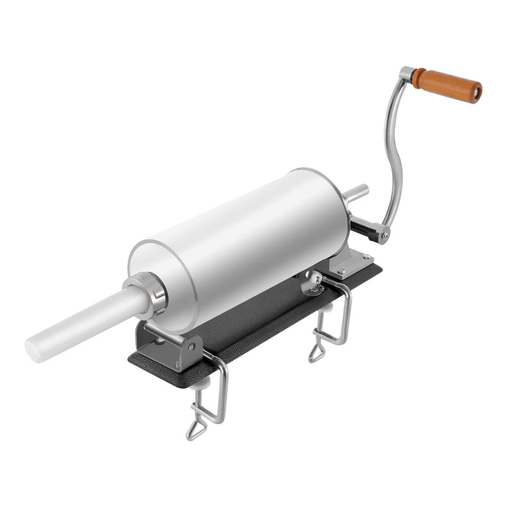 Wurstmaschine, manuell, 3 l, horizontal, mit 4 Füllrohren, 17-29 mm, Wurstmaschine, Edelstahl, Kurbe