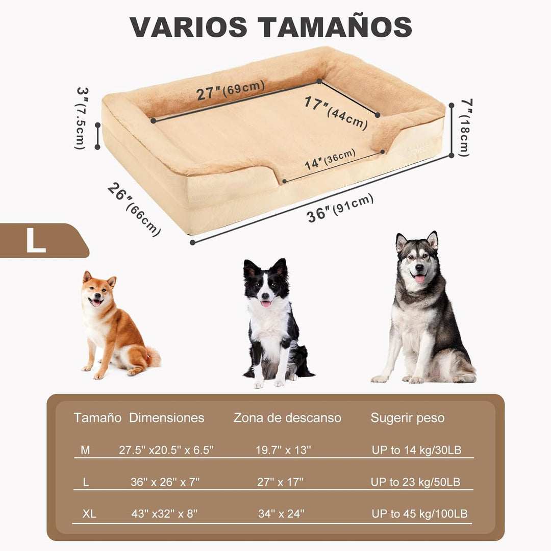 JOYELF Orthopädisches Hundebett für grosse Hunde, wasserdichtes Schaumstoffsofa mit abnehmbarem, was