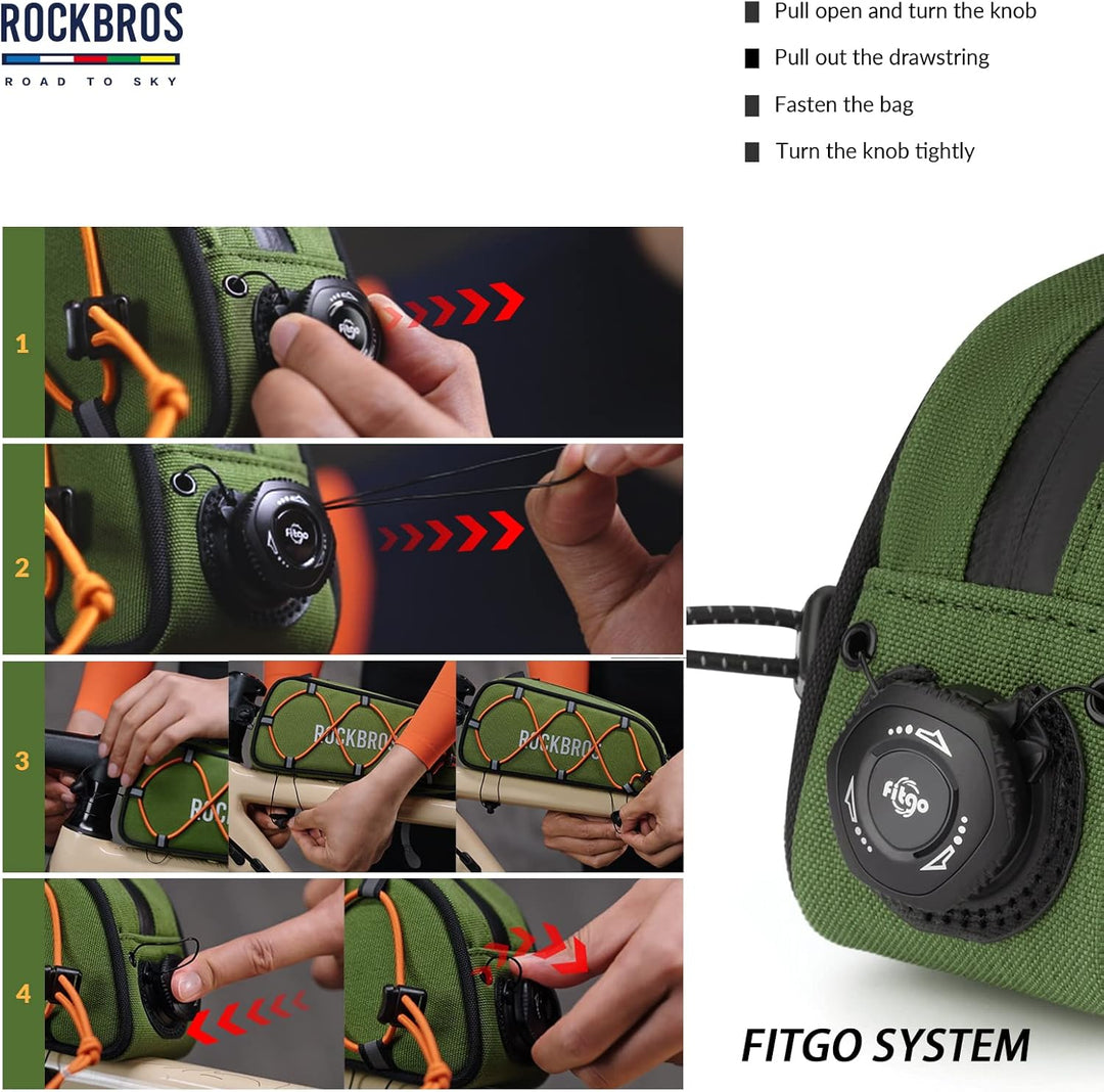 ROCKBROS Road-to-Sky Fahrrad Rahmentasche Wasserabweisend Oberrohrtasche 0,7L Reflektierend Fahrradt