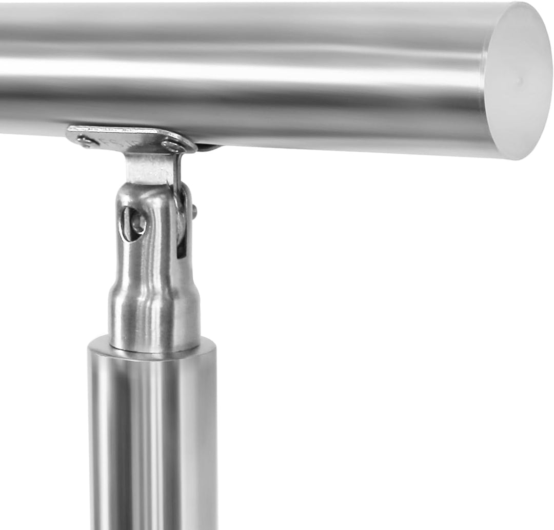 Ikodm Handlauf Edelstahl Treppengeländer Aussen &amp; Innen 150 cm, Ø42mm mit 3 Querstreben und Zubehör,