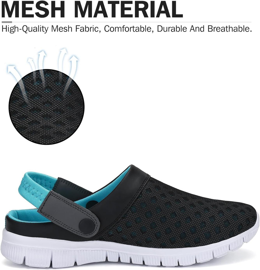 SAGUARO Sommer Unisex Clogs Hausschuhe Mesh Atmungsaktiv Gartenschuhe Gr. 36-48, 37 EU Blau