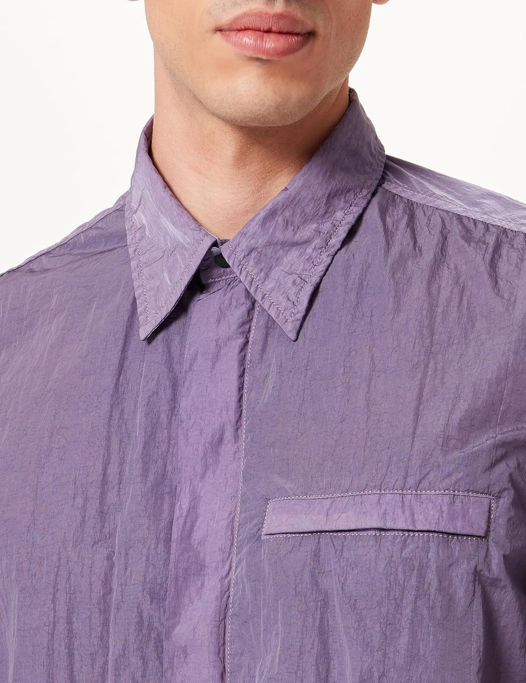BOSS Herren Laio Oversized Overshirt mit verdecktem Reissverschluss S Medium Purple511, S Medium Pur