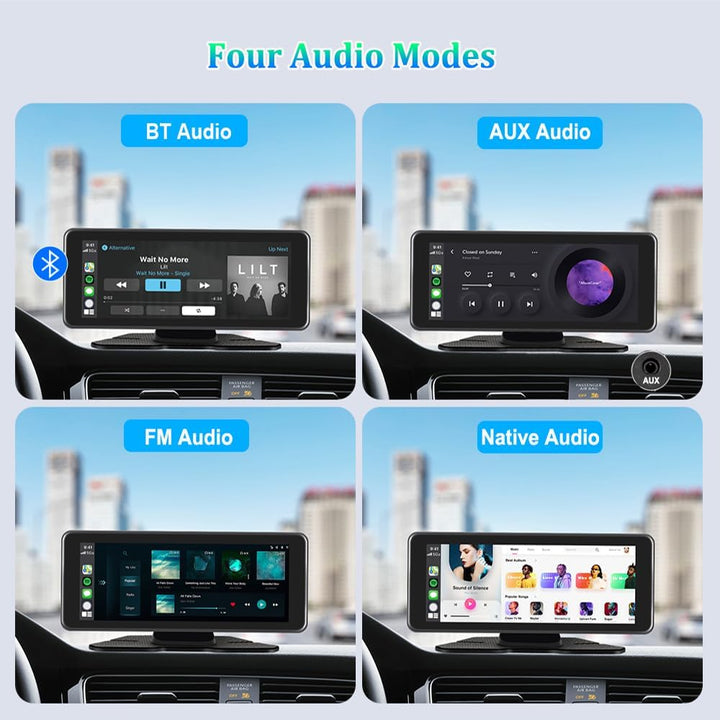 VSYSTO Tragbares Auto Stereo, Unterstützung Wireless Carplay für Android Auto, 10.26" Touchscreen Wi