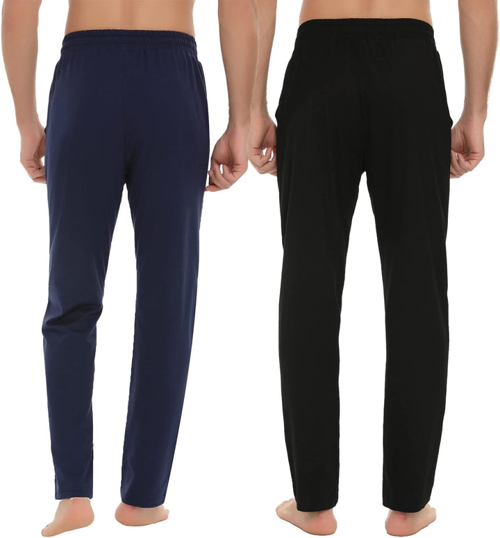 Marvmys 100% Baumwolle Herren Lange Schlafanzughose Einfarbige Pyjamahose Schlafhose Haushose Freize