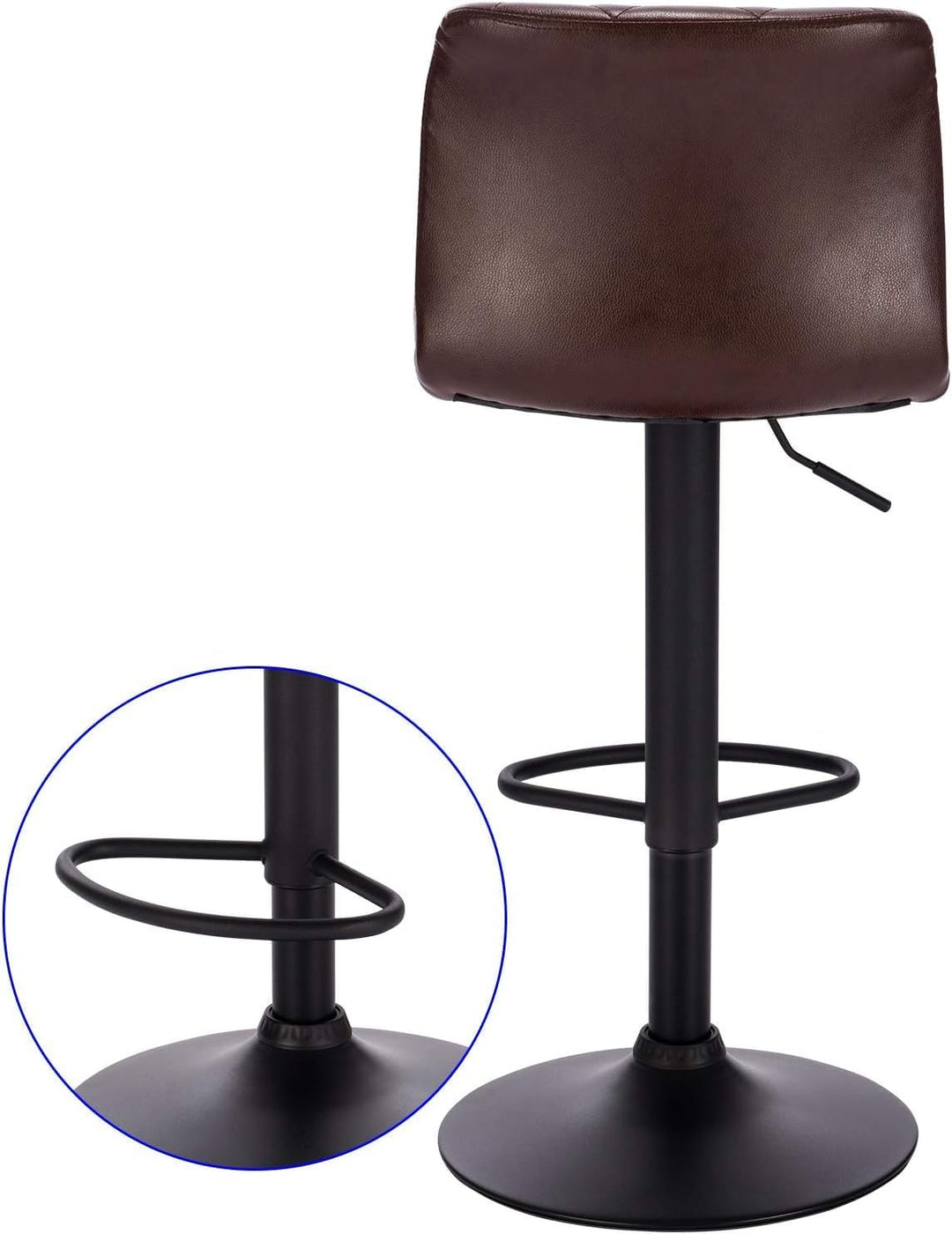 Lestarain 4X Barhocker Drehstuhl Tresenhocker Barstuhl aus Kunstleder Stahl mit Rücklehne Höhenverst