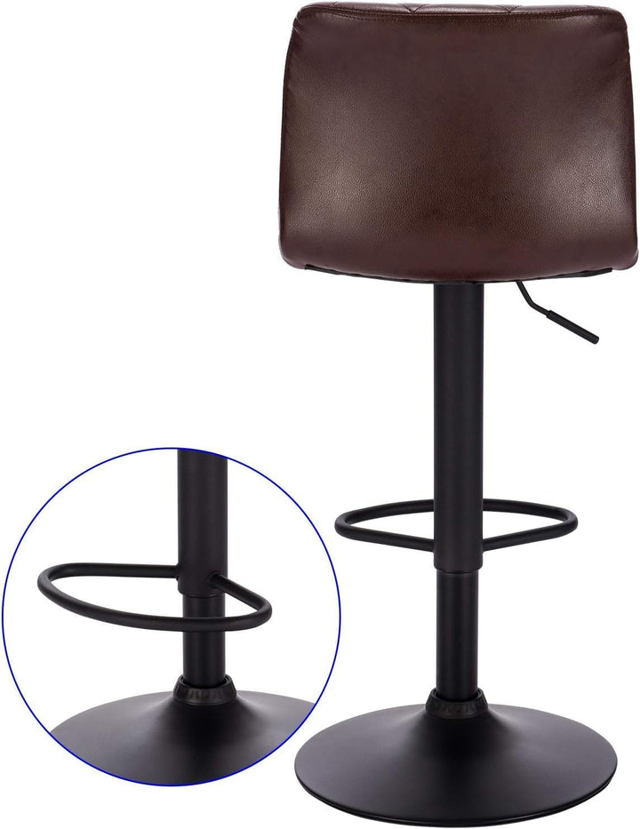 Lestarain 4X Barhocker Drehstuhl Tresenhocker Barstuhl aus Kunstleder Stahl mit Rücklehne Höhenverst