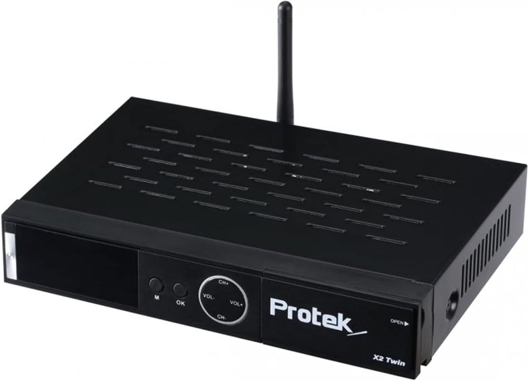 HMP Protek X2 4K UHD Combo Receiver - E2 Linux - 1x DVB-S2 + 1x DVB-C/T2 Tuner - WiFi, Infrarot Empf