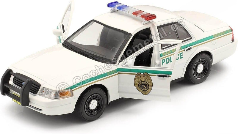 Greenlight Ford Crown Victoria Interceptor Miami Police 2001 weiss Dexter Modellauto 1:24 Collectibl